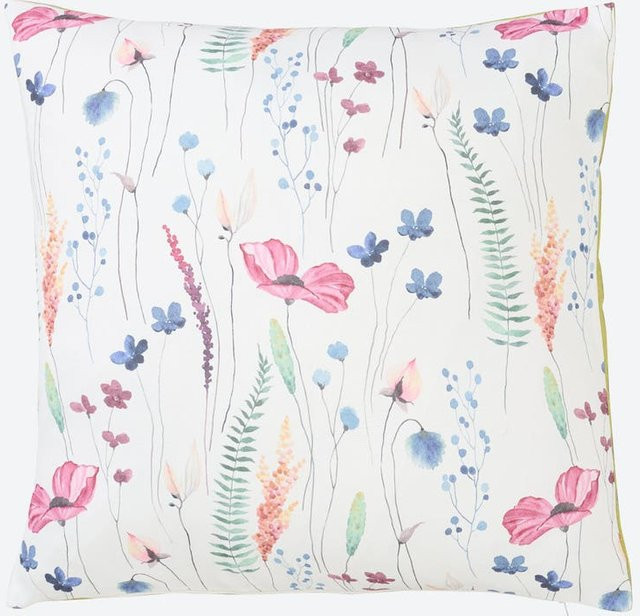 NKD Kissenhülle mit floralem Muster in Weiß und Multicolour, B/H: 40 x 40 cm - Bild 1