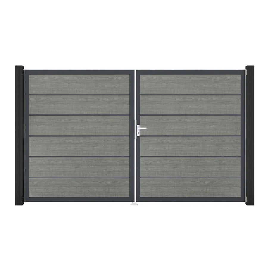 GroJa Tor Basicline Premium 2-flügelig Grey Ash Cut B/H: 306 x 180 cm DIN Links - Bild 2