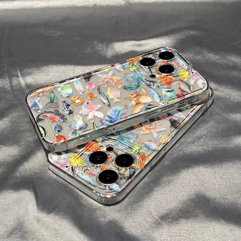 Transparente Handyhülle mit buntem Fisch-Design für Samsung Galaxy S26 S25 S24 S23 S22 Ultra FE A57 A56 A37 A17 A26 A55 A36 A35 A07 Cover - Bild 2