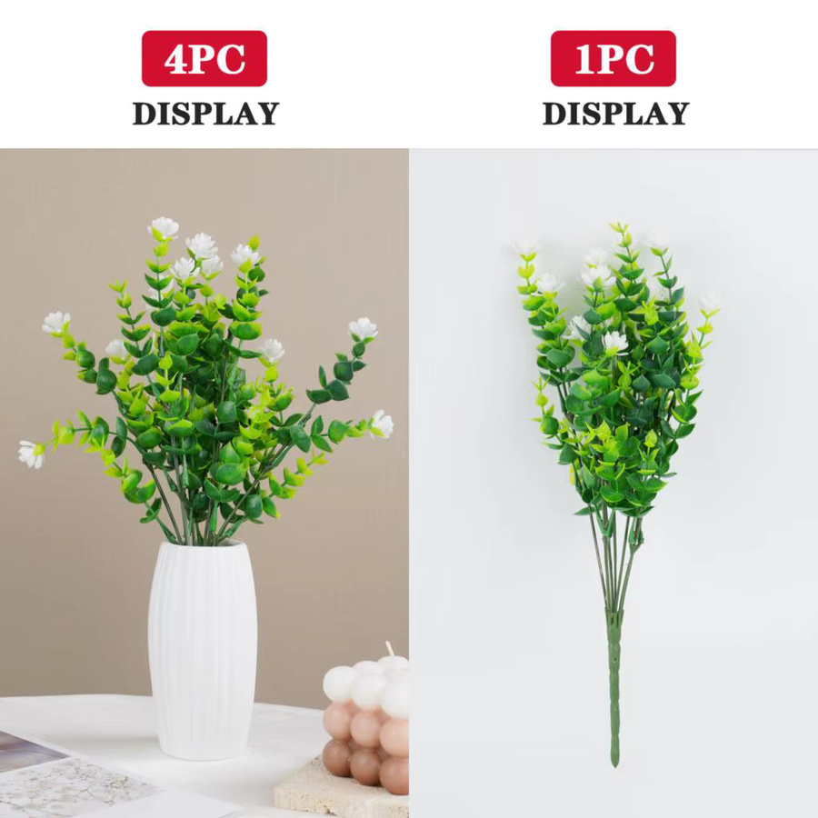 Uflower UV-beständige künstliche Pflanzen für den Außenbereich, grüne Sträucher in Beige und Grün zur Dekoration von Garten, Hochzeit oder Büro - Bild 2