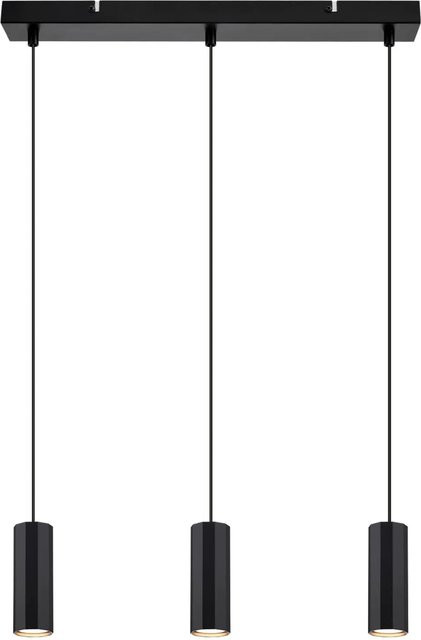 NETTLIFE Pendelleuchte aus Metall in Schwarz, Industrieller Stil für Wohnzimmer und Esszimmer, Durchmesser: 44 cm, GU10, 3 Leuchtmittel - Bild 1