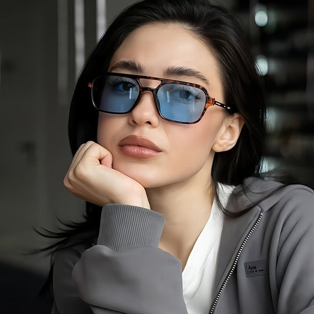 BMAD Korrektionsbrille, Damen, Vollrand, quadratisch, Metall, braun - Bild 1