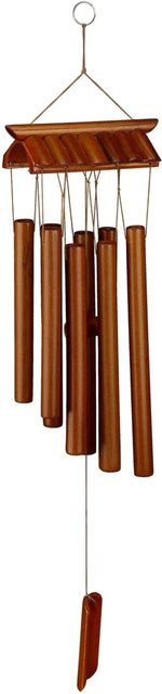Relaxdays Windspiel Tempel aus Bambus in Braun, H x B x T: 62 x 15 x 8 cm - Bild 1