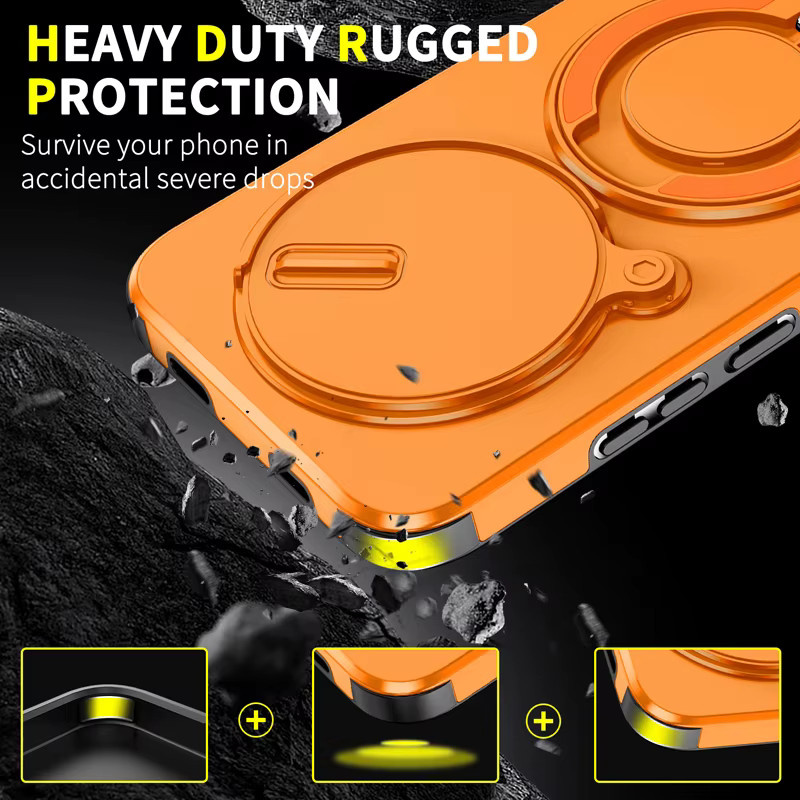 ELVEV Magnetische Handyhülle für Xiaomi Redmi Note 15 Pro Plus und Redmi Note 15 Pro 5G mit drehbarem Ring-Ständer aus hartem PC und weichem TPU - Bild 2