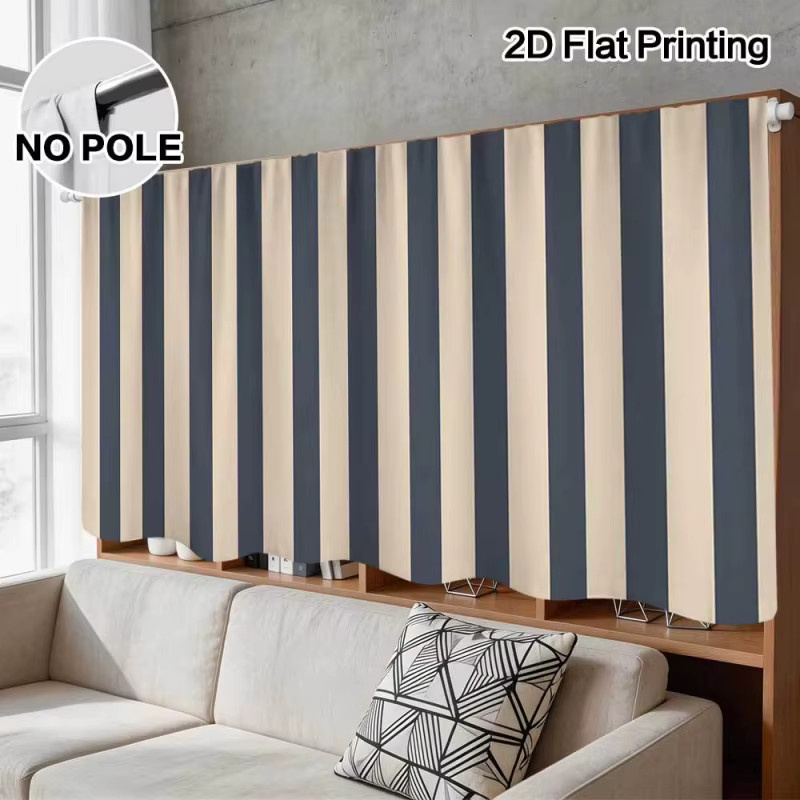 VIKAMA2D Schrankvorhang mit vertikalem Streifendesign in Multicolour, moderner Stoffvorhang für Küche oder Büro, Breite: 70,0 cm - Bild 4