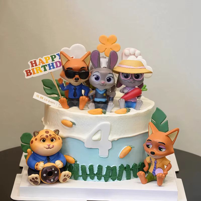 6er Set Zootopia Anime Figuren Judy und Nick aus PVC, Multicolor, Höhe: 8 cm - Bild 3