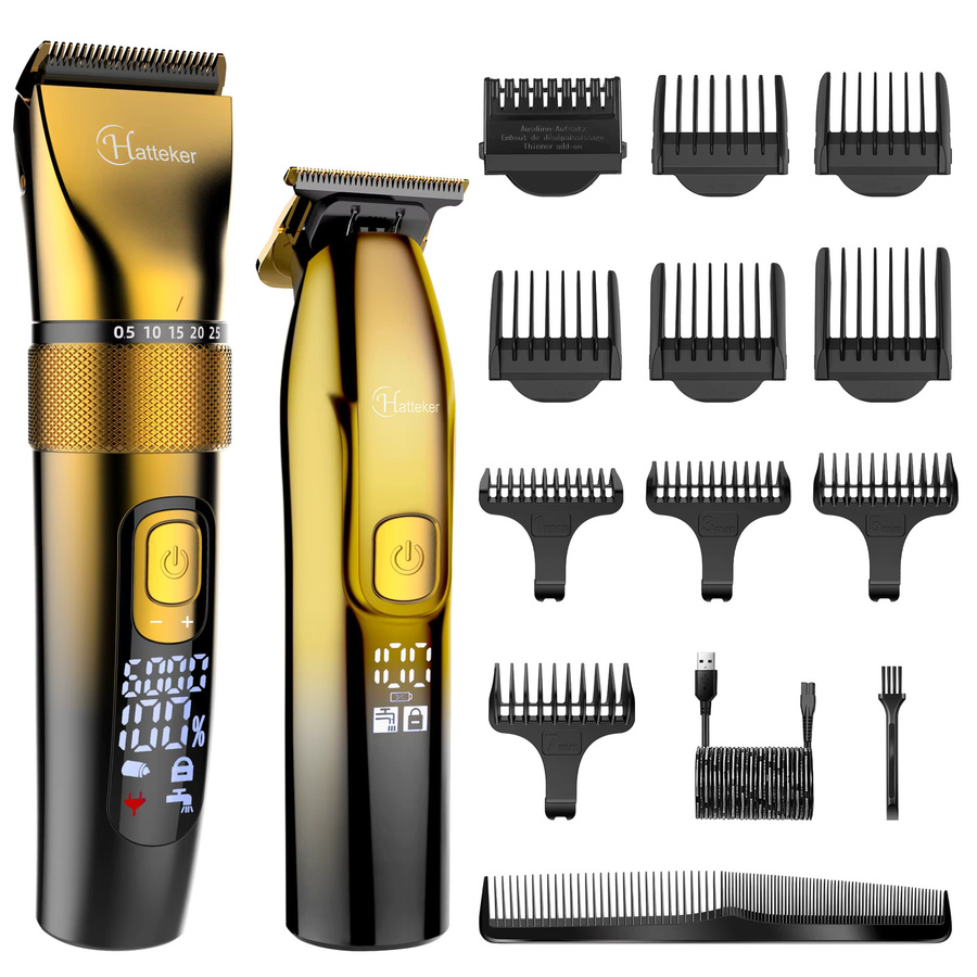 Hatteker Haarschneidemaschine, 2-teiliges Set, Herren, Gold - Bild 2
