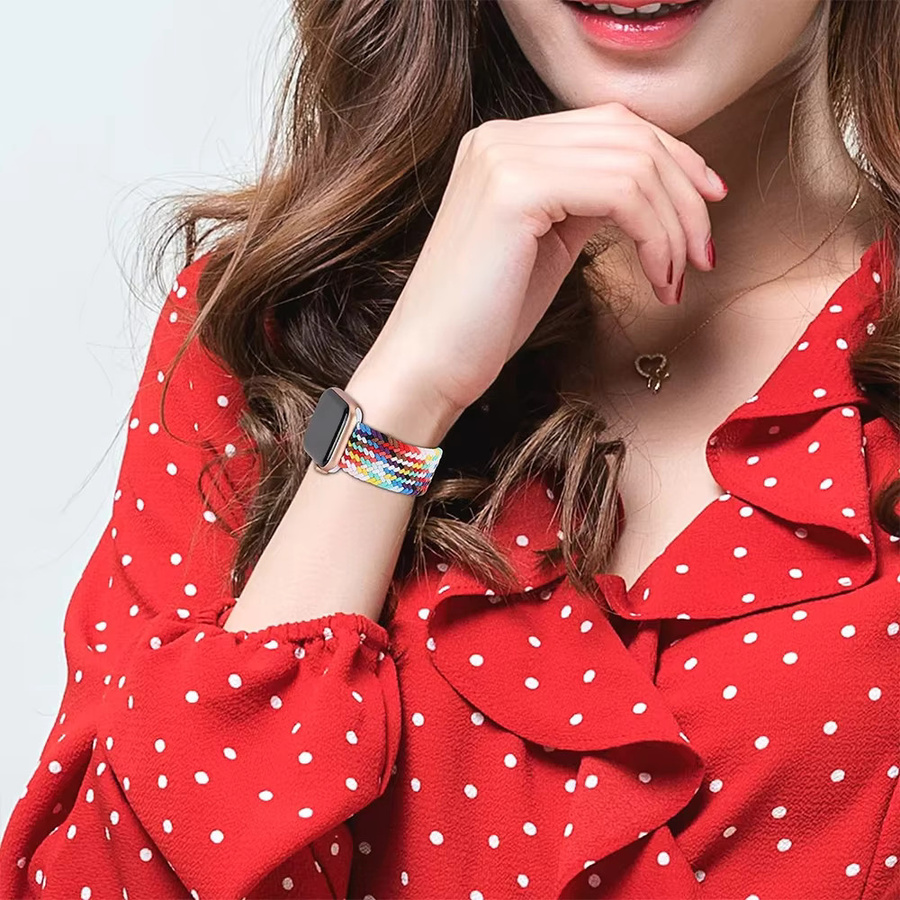 Geflochtenes Solo Loop Armband für Apple Watch, elastisches Unisex-Armband kompatibel mit Apple Watch Ultra 2, Serie 10, 9, 8, 7, 6, SE und weiteren Modellen - Bild 4