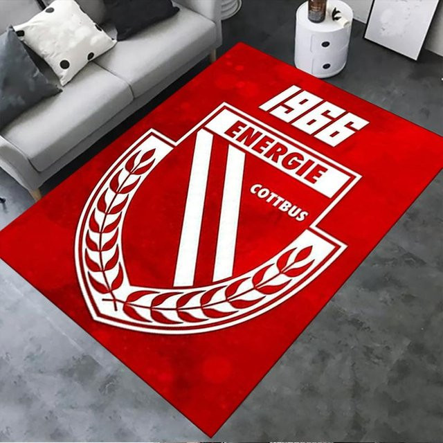 Energie Cottbus 1966 Wappen Teppich in Rot im Vintage-Design, B/B: 120 x 160 cm - Bild 1