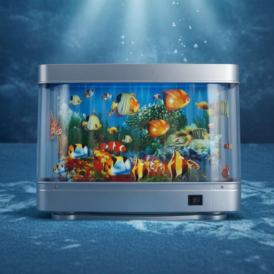 LED Desktop-Aquariumlampe in Silber mit transparentem Design für eine moderne Heimdekoration - Bild 1