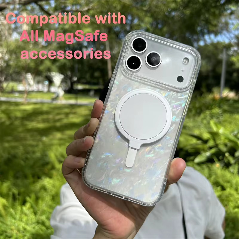 Shell Marmor Magnetische Soft Case für iPhone mit MagSafe Kompatibilität in Transparent/Multicolour - Bild 3