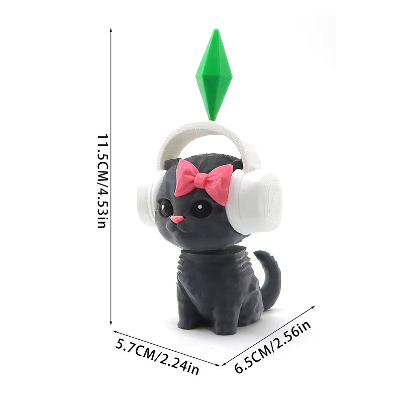 The Sims Plumbob Tanzende Katze Dekorationsfigur in Multicolor - Bild 4