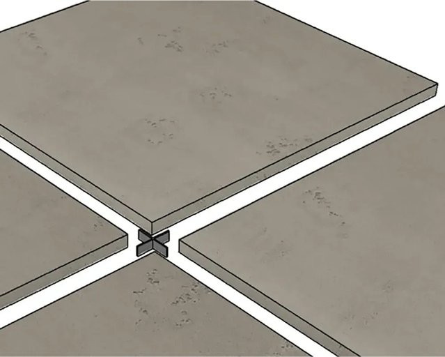 GS Terrassen Fugenkreuz aus Kunststoff in Grau ähnlich RAL 7030, 50 Stück, 3 mm - Bild 1
