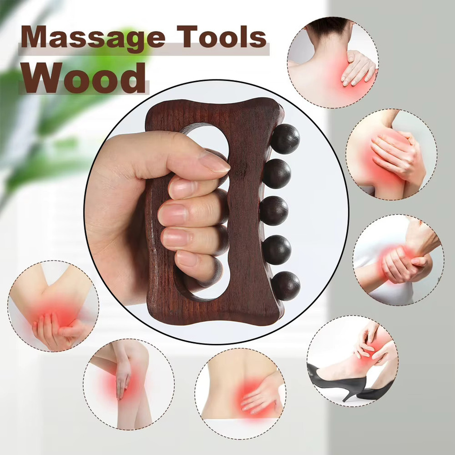 BOTQTOW Gua Sha Massagegerät aus Holz für Gesicht und Körper, Unisex - Bild 4