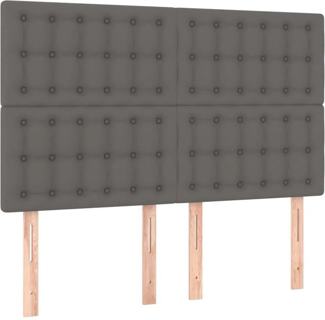vidaXL Kopfteil Grau Kunstleder B/H: 144 x 118 cm - Bild 1
