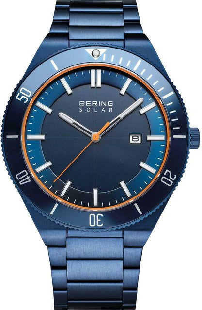 Bering Armbanduhr Solar, Edelstahl, Blau, 43 mm, Herren - Bild 1