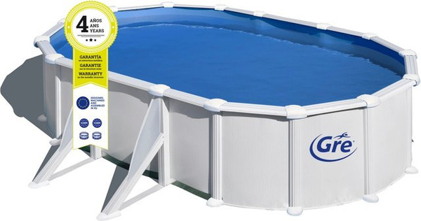 Gre Atlantis Ovalpool aus Stahlwand in Weiß mit Maßen B: 500 cm, T: 300 cm, H: 132 cm