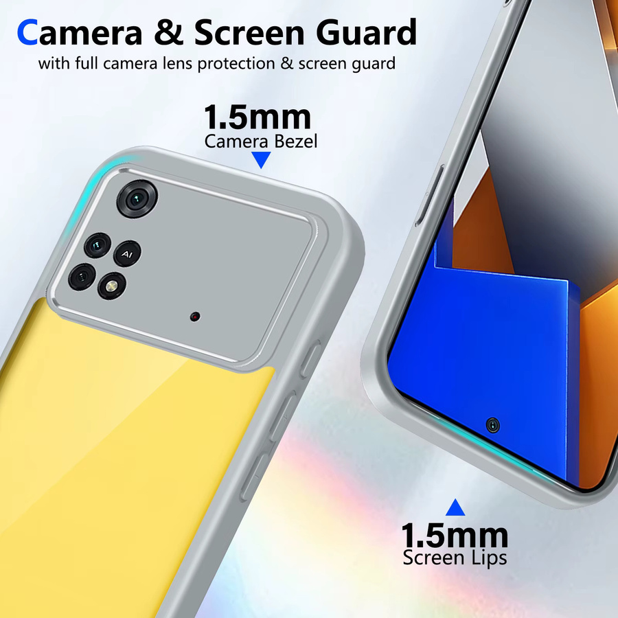 Xiaomi Poco M4 Pro 4G Silikon TPU Schutzhülle mit Air-Kissen Effekt in Transparent oder Grau - Bild 2