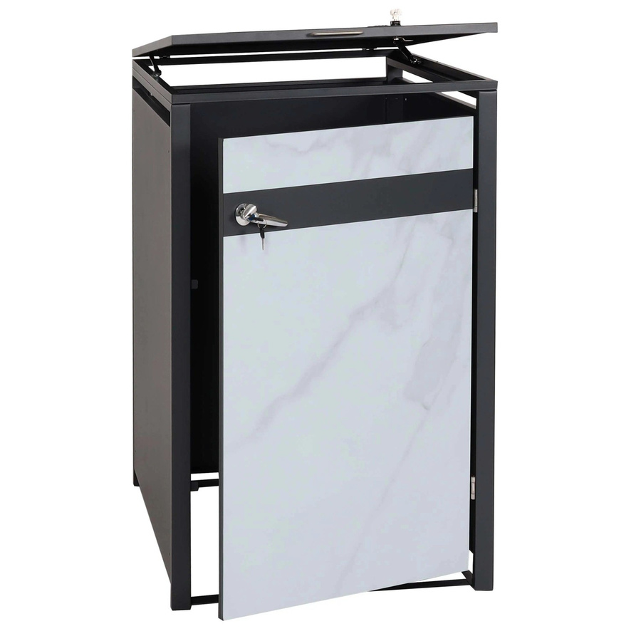 PROREGAL Mülltonnenbox für 1 Tonne in Anthrazit mit Marmor-Optik, B/T/H: 117 x 68 x 80 cm - Bild 2