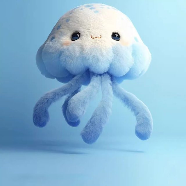 Andralyn Quallen Plüschtier Blau als niedlicher Tier-Anhänger und Deko-Ornament - Bild 1