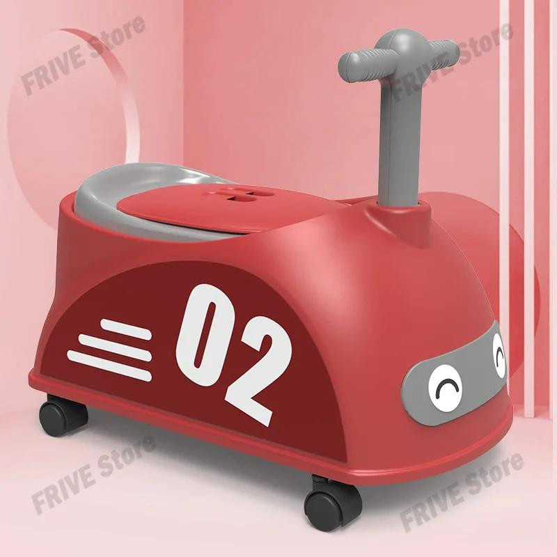 DHDH Tragbares Baby Töpfchen in Autoform mit Rollen und rutschfestem Design, Gelb - Bild 3