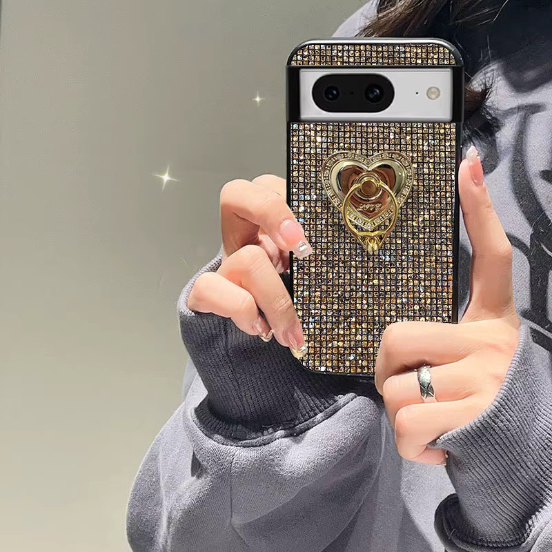 Luxuriöse Glitzer-Handyhülle mit goldenem Herzdesign für Google Pixel 10 9 Pro XL 8 7 6 - Bild 2