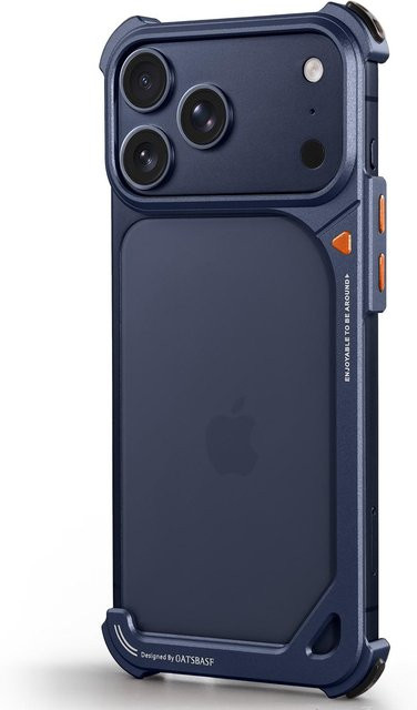 Oatsbasf Rahmenlose Metall Handyhülle für iPhone 17 Pro Max und iPhone 17 Pro in Blau - Bild 1
