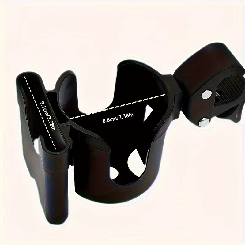 2-in-1 Universal-Kinderwagen-Getränkehalter mit Handyhalterung in Schwarz und Weiß für Kinderwagen und Rollstühle - Bild 4