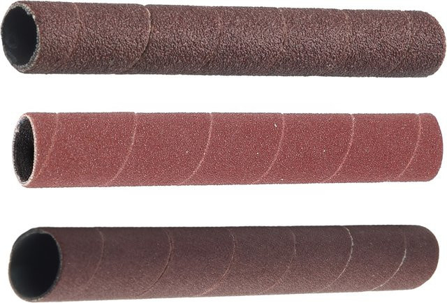 DAZZLEEX Schleiftrommelhülsen für Schleifpapier 4,5 Zoll in den Körnungen 80, 150, 240 für Vibrationsspindeln und Polierwerkzeuge, Braun - Bild 1