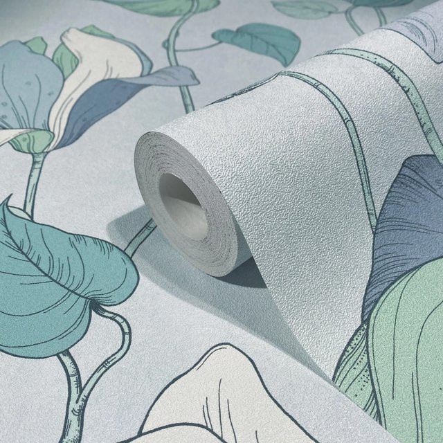 Marburg Vliestapete Floral Natur in Blau mit botanischem Art Nouveau Design und FSC-Zertifizierung - Bild 1