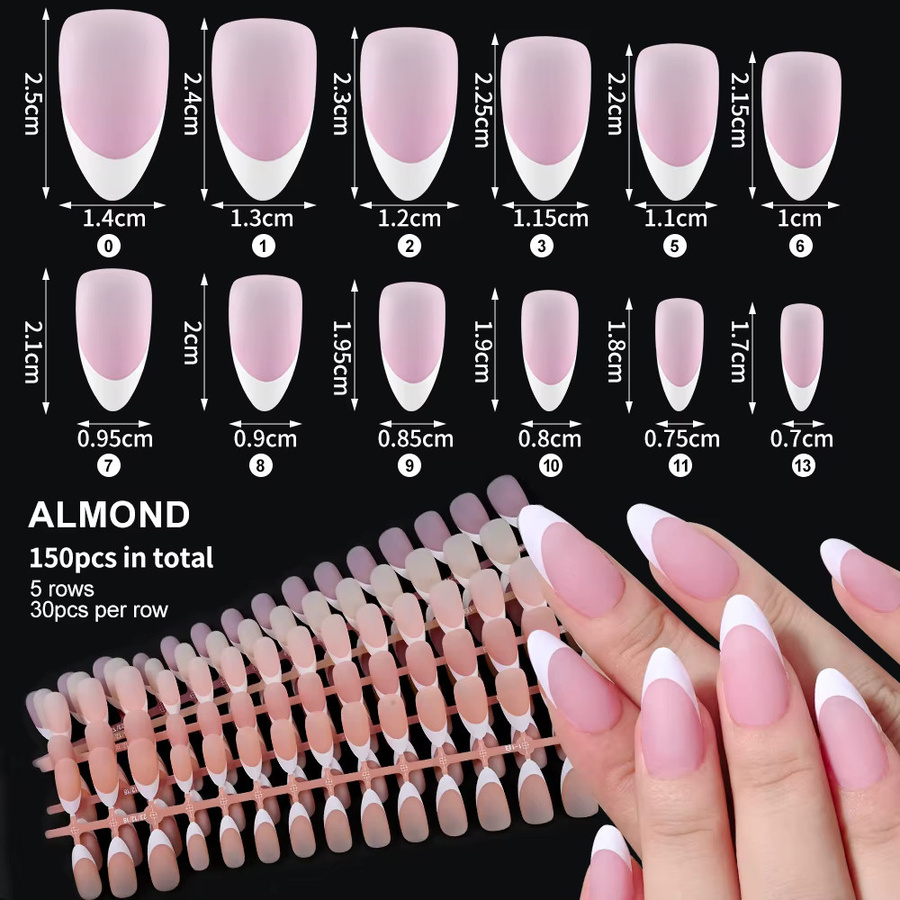 MAFANAILS Kunstnägel, 150 Stück, Sarg und Mandel, Unisex - Bild 5