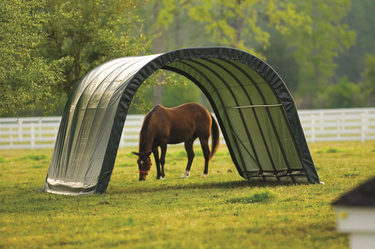 Shelter Logic Weidezelt Run-In-Shed Weideunterstand, Farbe: Grün, B/T/H: 610 x 370 x 250 cm - Bild 3