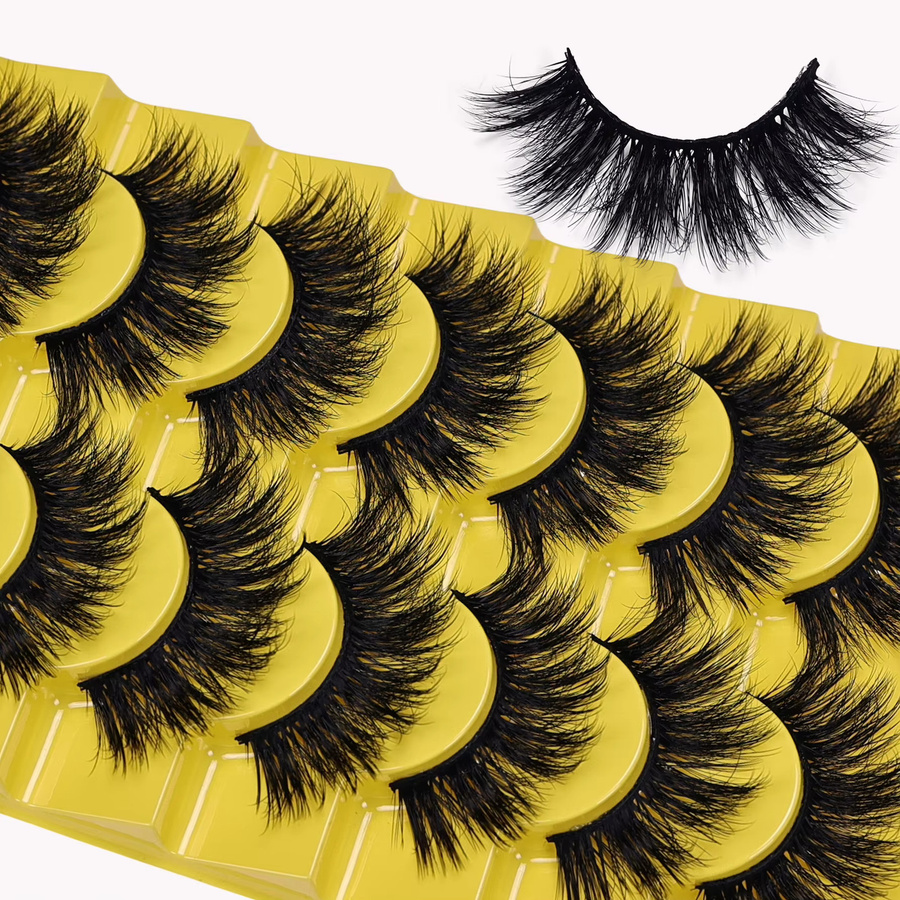 JIEFUXIN Künstliche Wimpern, 7 Paar, Black, Unisex - Bild 3