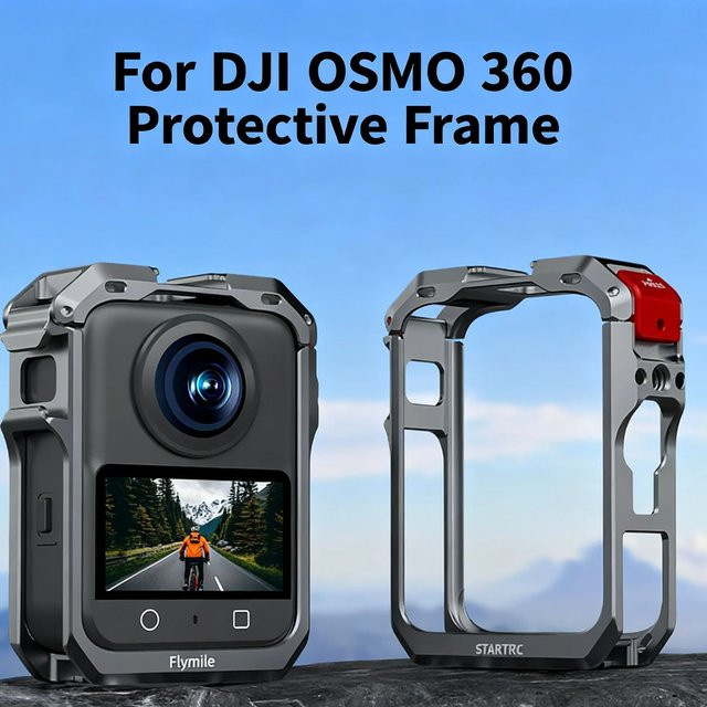 DJI OSMO 360 Kamera Schutzrahmen mit Expansion Adapter und Silikon Objektiv Kappe - Bild 1