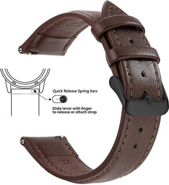 SAMCO Uhrenarmband Leder, Schwarz, Herren - Bild 1