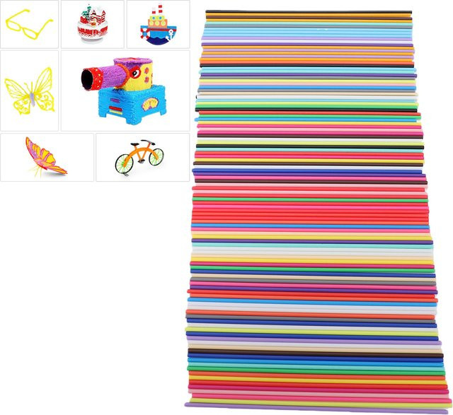 Aibecy 3D-Stift Filament Nachfüllungen PCL Niedrigtemperatur-Druckmaterial in 22 Farben, Durchmesser: 2,5 mm, Länge: 15 cm, 110 Stück - Bild 1