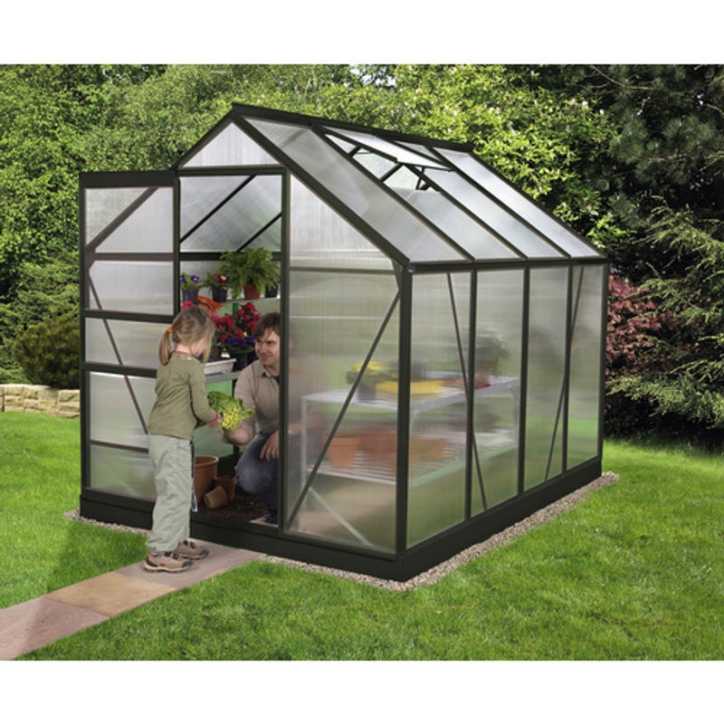 Vitavia Gewächshaus Calypso 4400 in Schwarz mit 4,4 m² und 4 mm HKP-Platten - Bild 3
