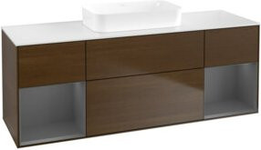 V&B Waschtischunterschrank Finion in Walnuss, lackiert, B/T/H: 160 x 50,1 x 50,1 cm - Bild 1