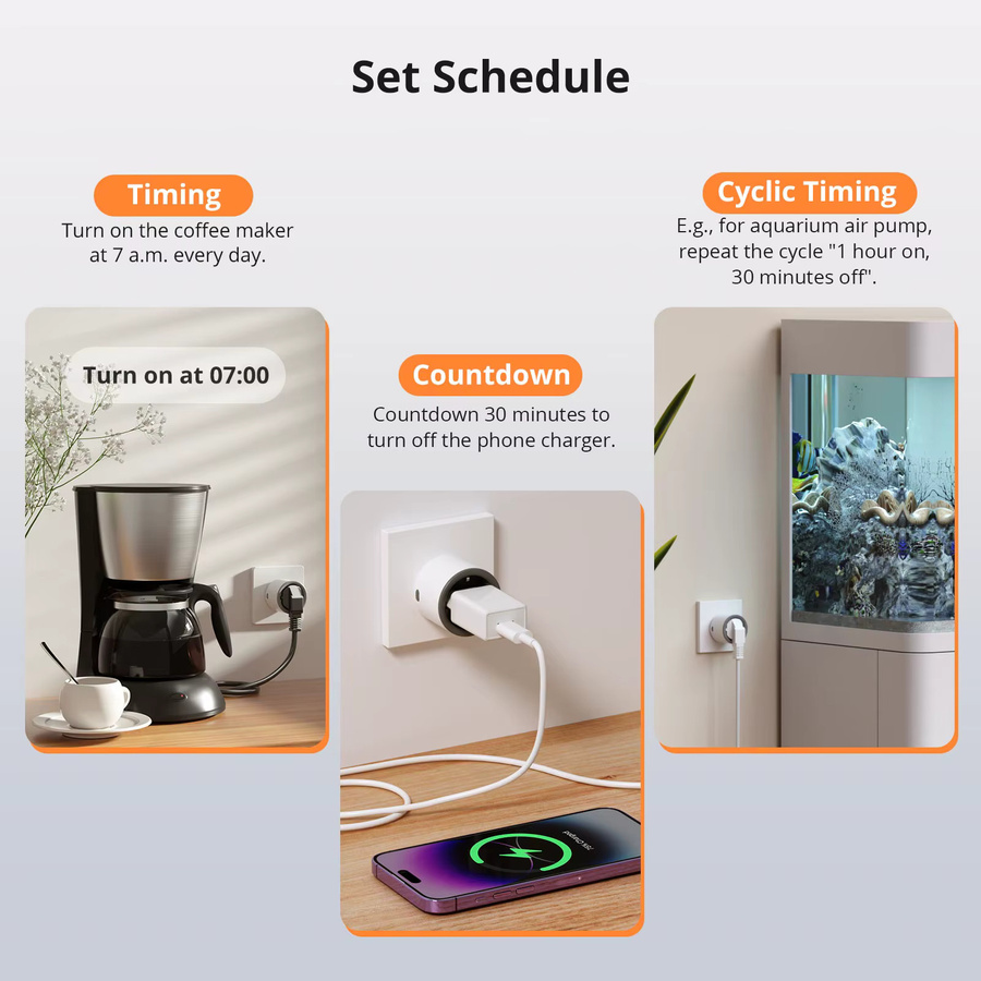 SONOFF S60 WiFi Smart Plug mit Power Monitor und Überlastschutz, Farbe: Weiß, kompatibel mit Alexa und Google Home - Bild 2
