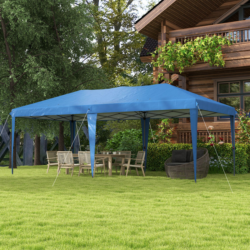 Outsunny Faltpavillon aus Polyester und Stahl in Blau, B/H/L: 295 x 265 x 585 cm - Bild 6