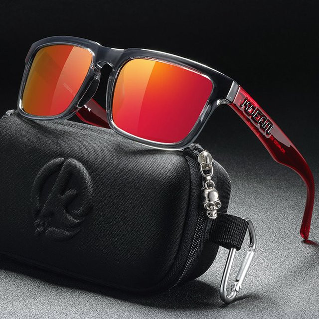 Kdeam Sonnenbrille, Vollrand, Rot, Unisex, polarisiert, Kunststoff - Bild 1