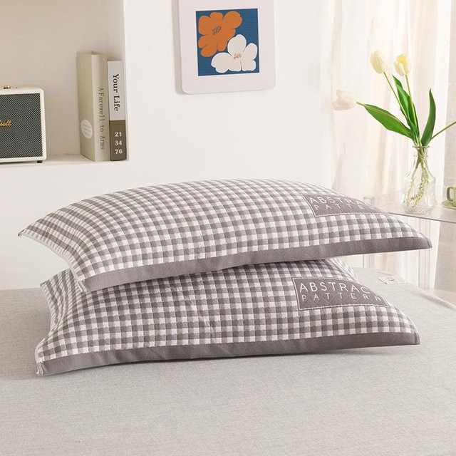 Paar Kissenbezüge aus Baumwollgaze von Yiran bag, grau, B/L: 52 x 78 cm - Bild 1