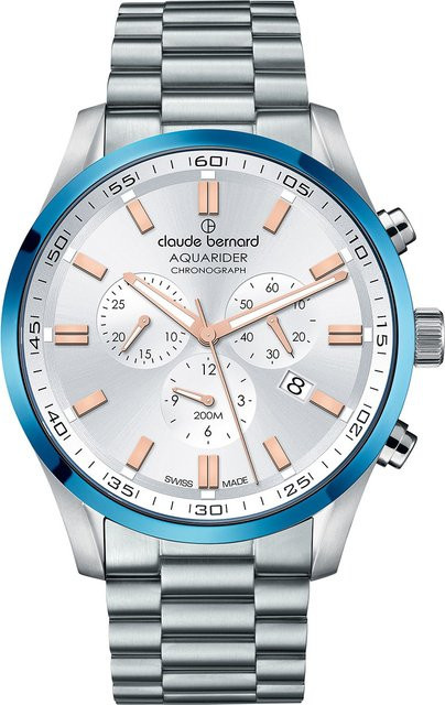 Claude Bernard Chronograph, Edelstahl, Quarz, 44 mm, Herren - Bild 1