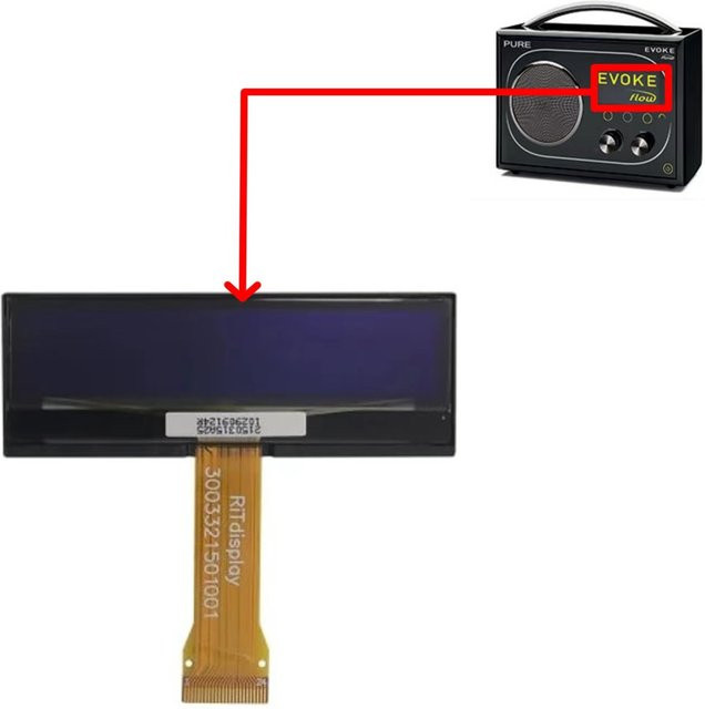 OLED LCD Display Ersatz für PURE Evoke 1s 2s D4 und D6 Mio Marshall Radios in Schwarz (3003321501001) - Bild 1