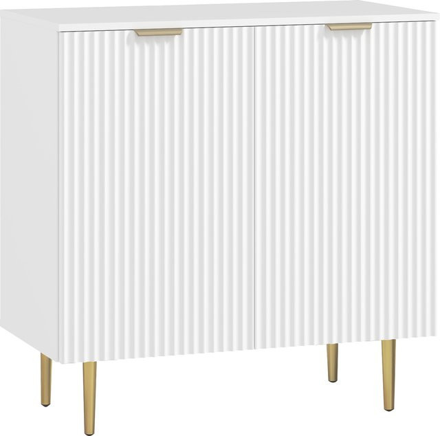 HOMCOM Küchenbuffet Stauraummöbel in Weiß mit 2 Türen und verstellbarem Regal, B/T/H: 80 x 40 x 80 cm - Bild 1