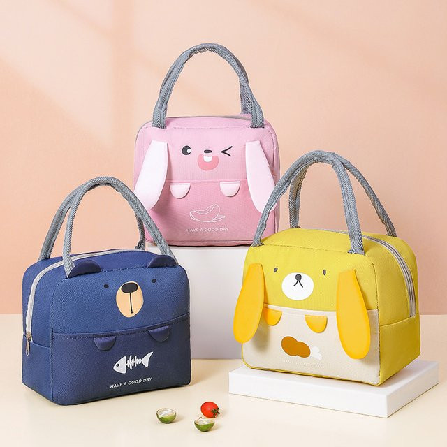 Isolierte Thermische Picknicktasche mit Cartoon-Design in Braun für Kinder und Mädchen - Bild 1
