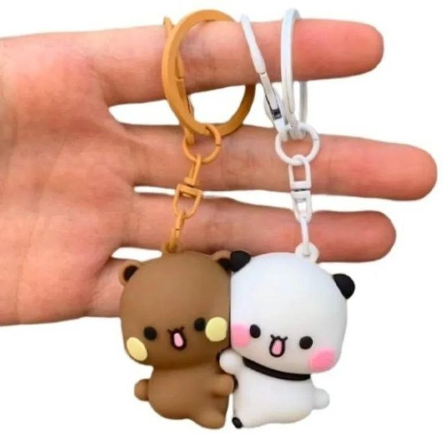 Cartoon Panda BubuDudu Magnetischer Schlüsselanhänger, brown, Unisex - Bild 1