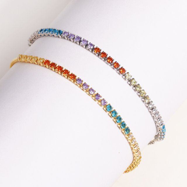 YUYAN Armband, Regenbogen, Zirkonia, Damen - Bild 1