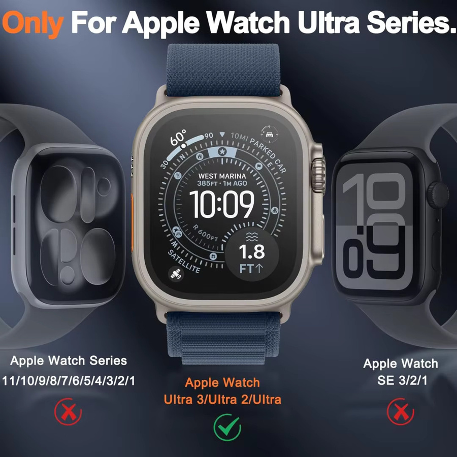 Apple Bildschirmschutz Titan-gehärtete Glasfolie mit Metallrahmen, 49 mm - Bild 2