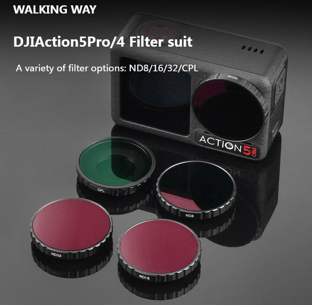 DJI ND und CPL Filter Kit für Osmo Action 4 und Osmo Action 5 Pro Sportkameras mit ND8/16/32/64 und Polarisator Objektivfilter Zubehör - Bild 1